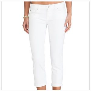 7 For All Man Kind White Denim Capris Size 27